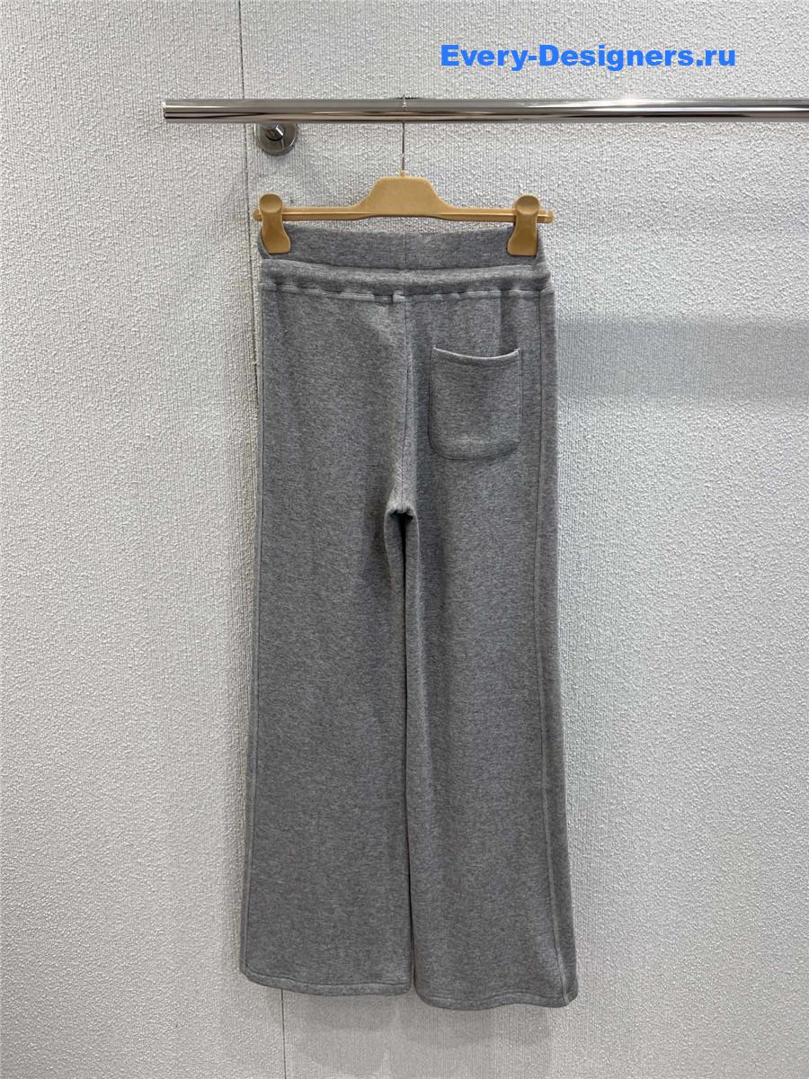 Miu Miu Grey Hooded Sweatshirt & Wide-Leg Pants Set