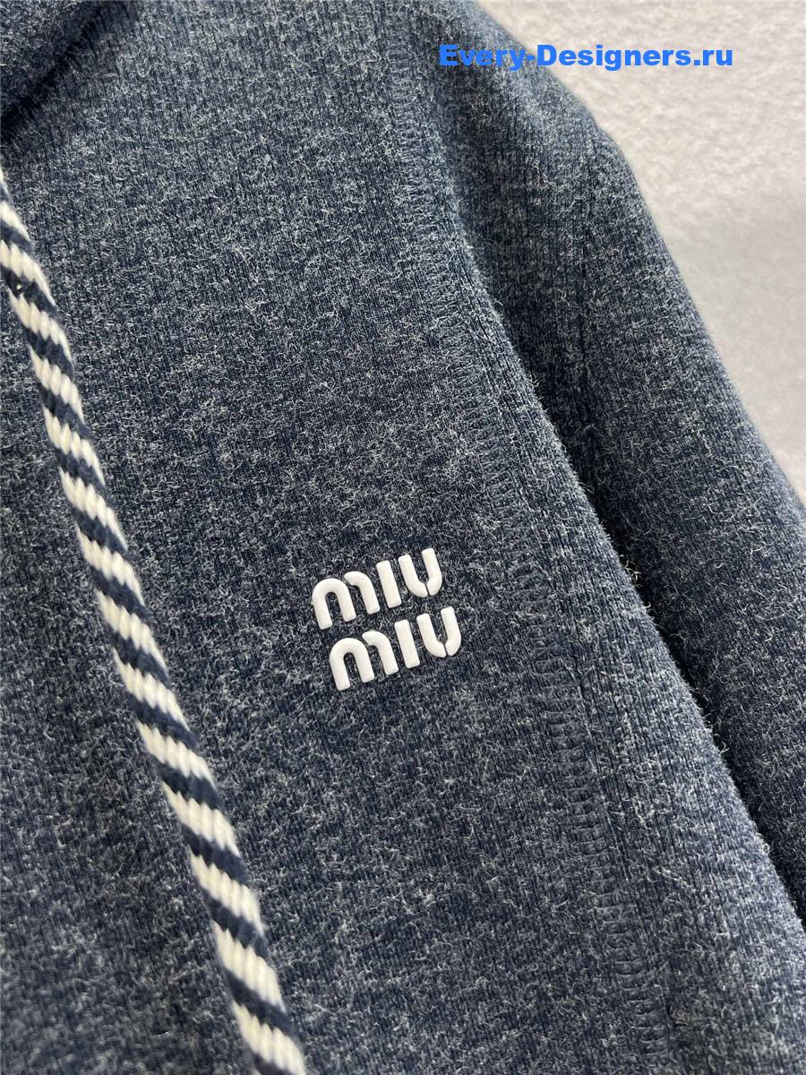 Miu Miu Black Hooded Sweatshirt & Wide-Leg Pants Set