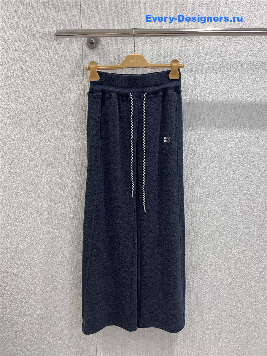 Miu Miu Black Hooded Sweatshirt & Wide-Leg Pants Set