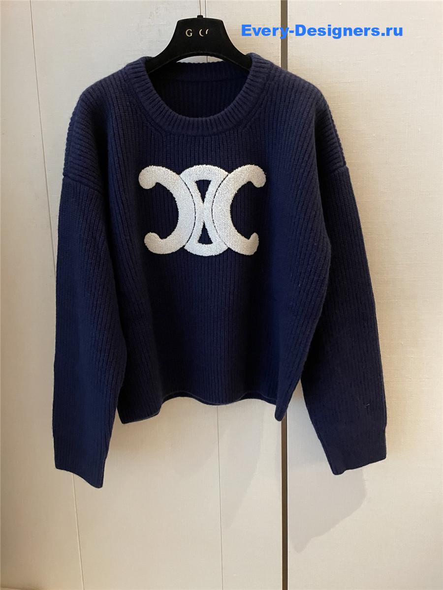 Ce1i*e arc de triomphe wool sweater in dark blue