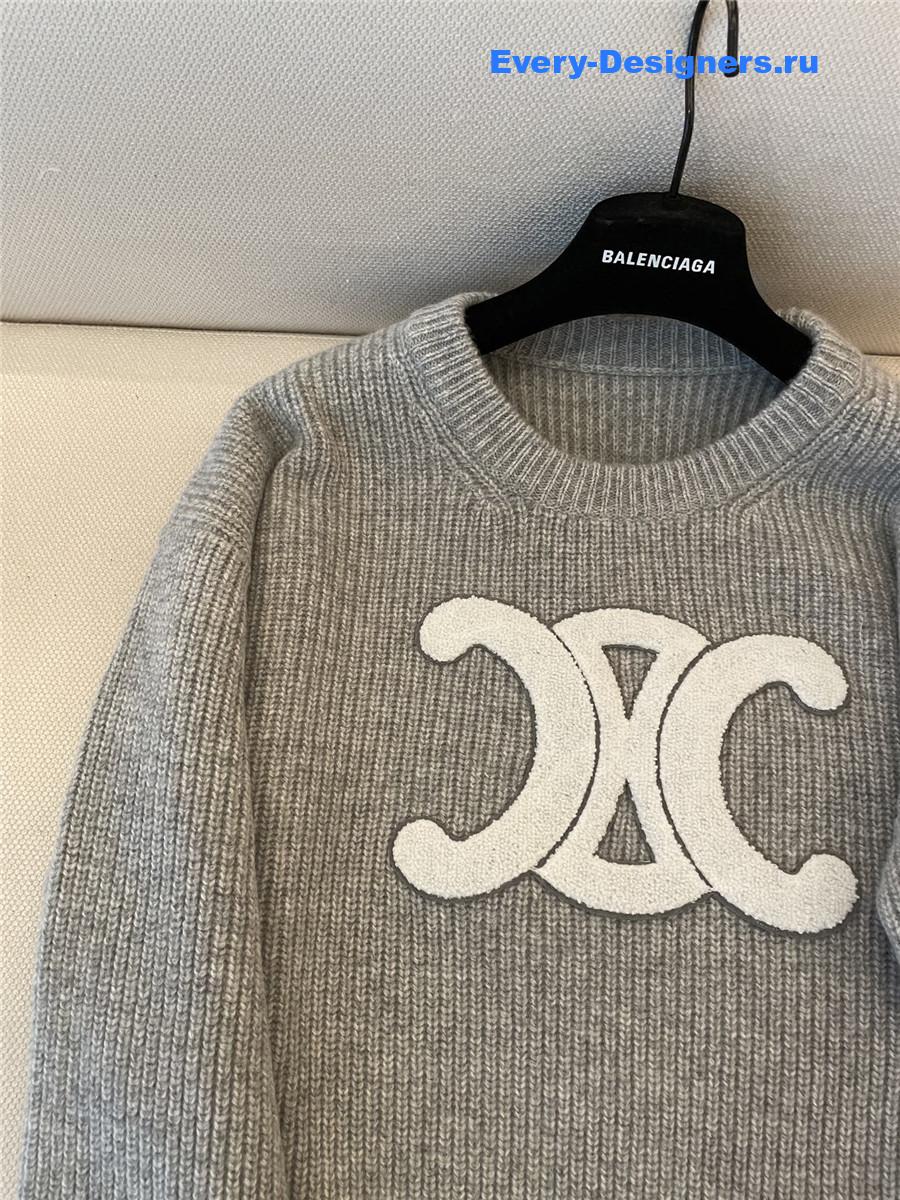 Ce1i*e arc de triomphe wool sweater in gray