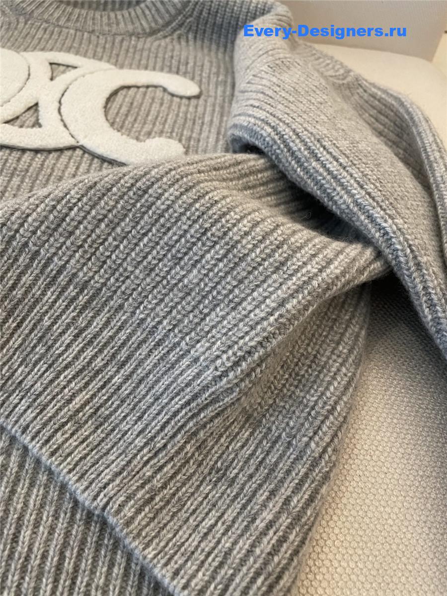 Ce1i*e arc de triomphe wool sweater in gray