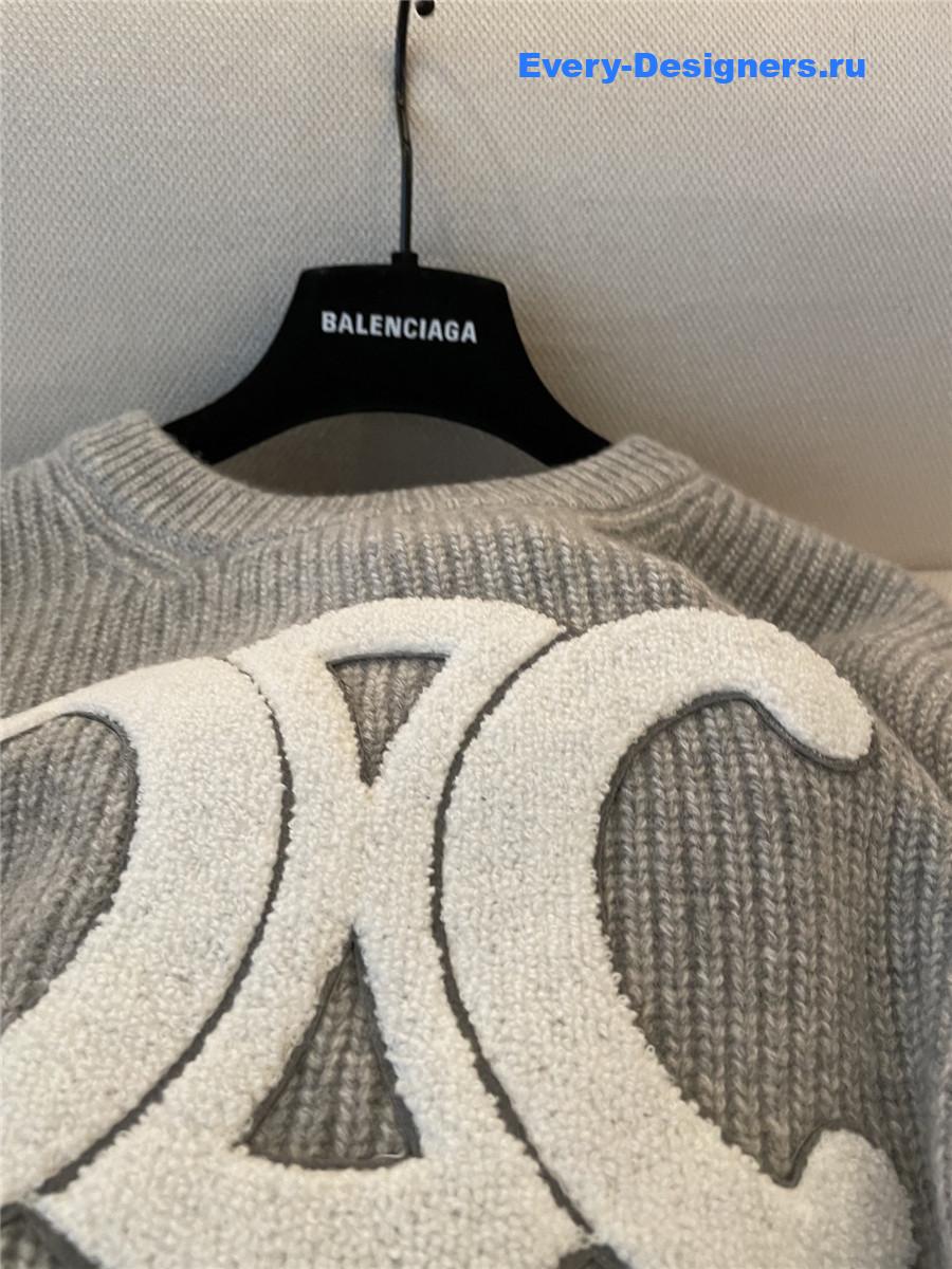 Ce1i*e arc de triomphe wool sweater in gray