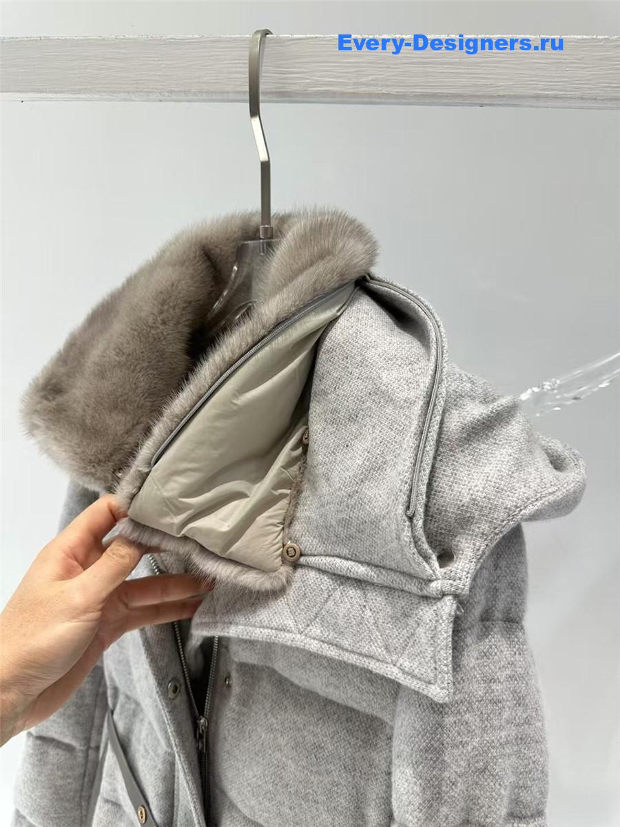 L0r0 P1ana mink cashmere grey tie-waist coat