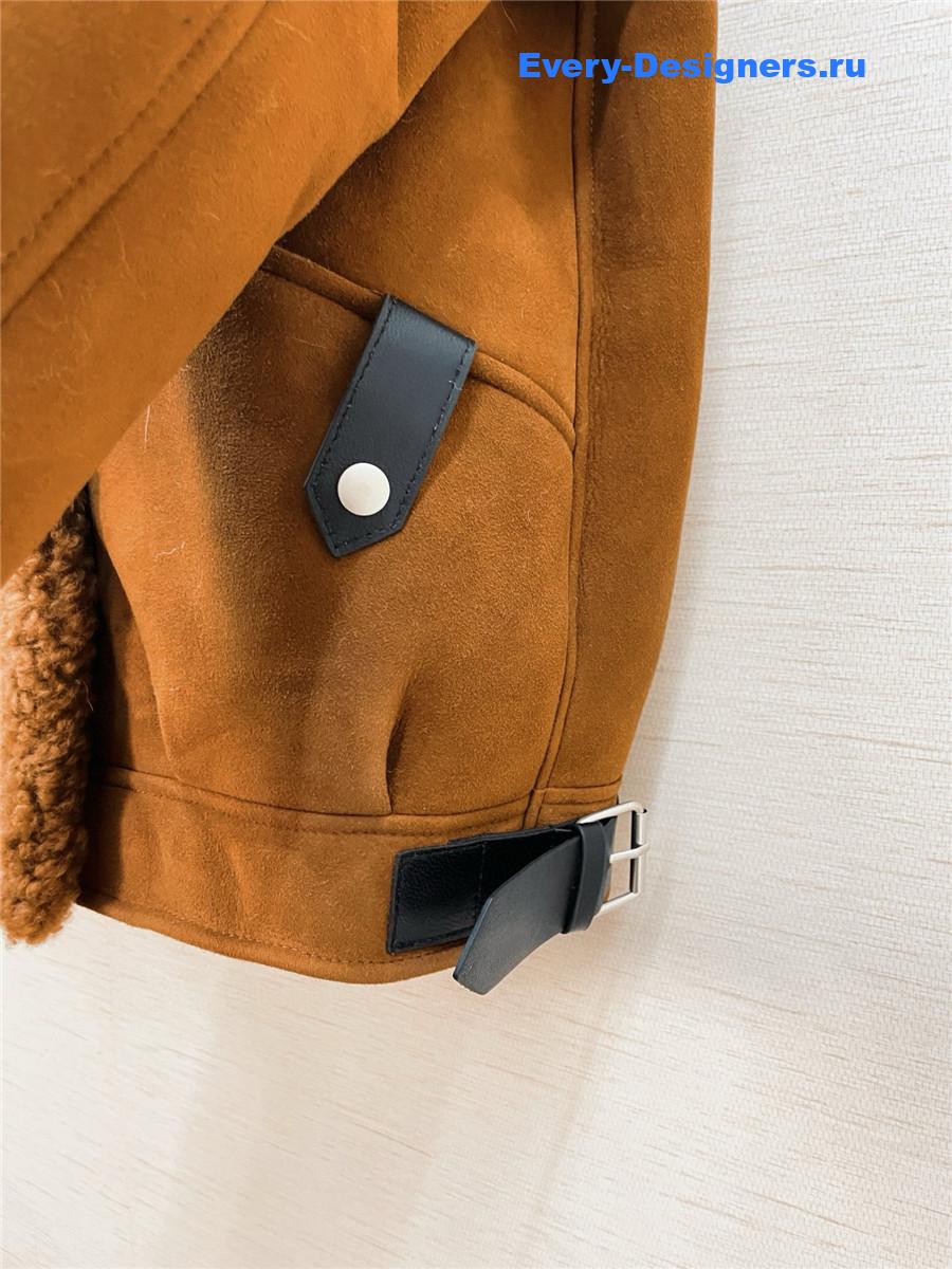 Ce1i*e brown suede shearling coat