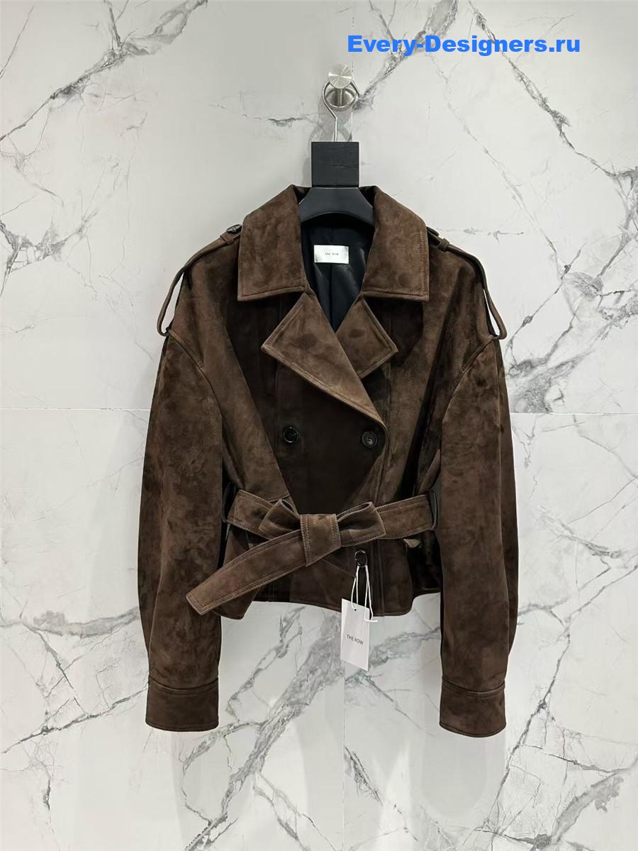 The R0w brown suede trench coat