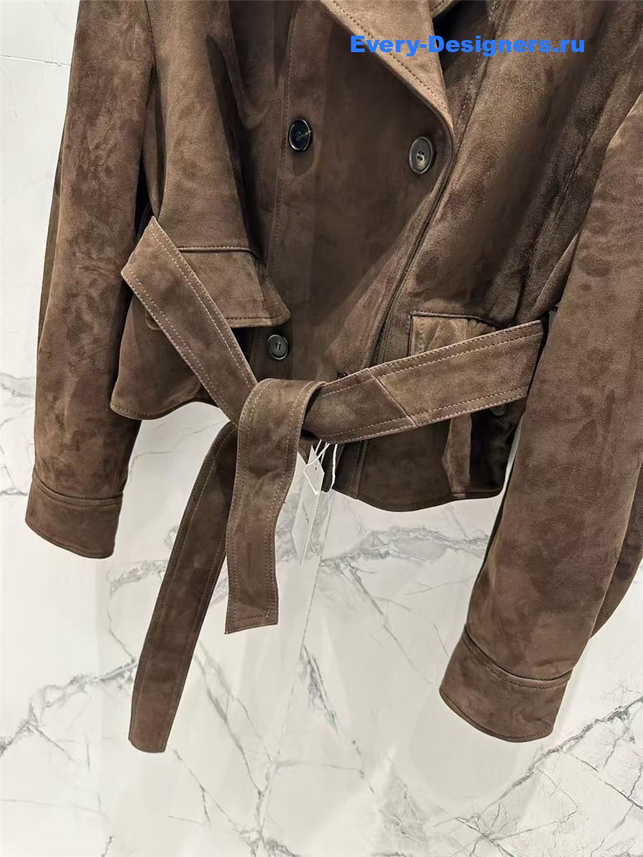 The R0w brown suede trench coat