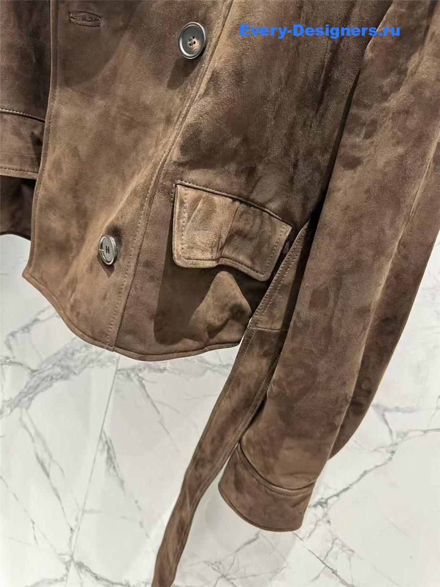 The R0w brown suede trench coat