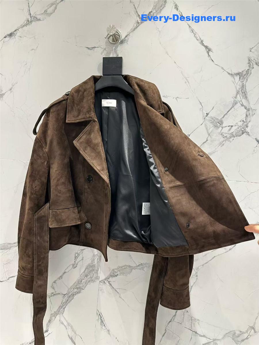 The R0w brown suede trench coat
