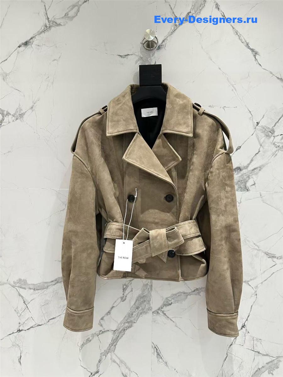 The R0w beige suede trench coat