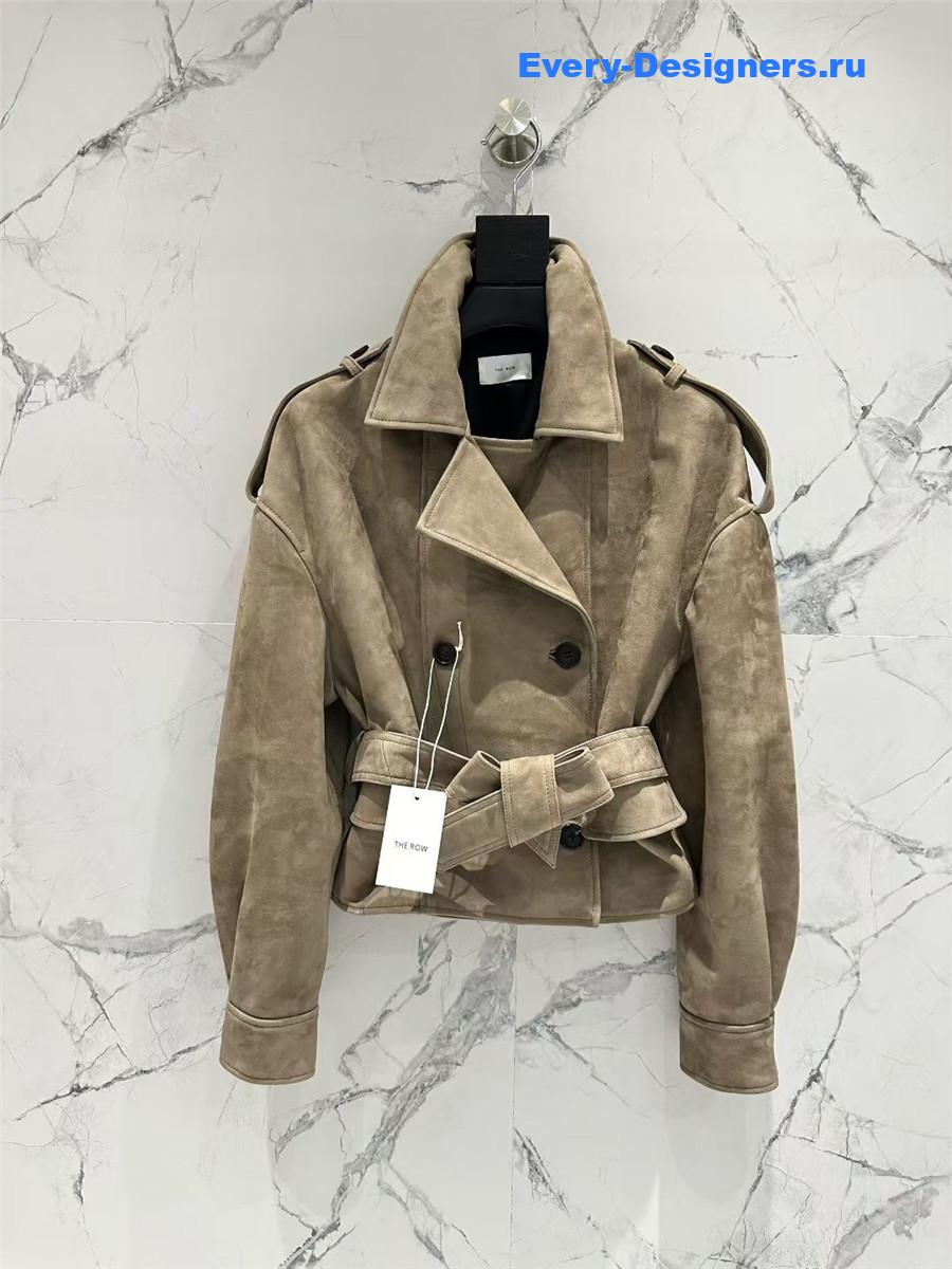 The R0w beige suede trench coat