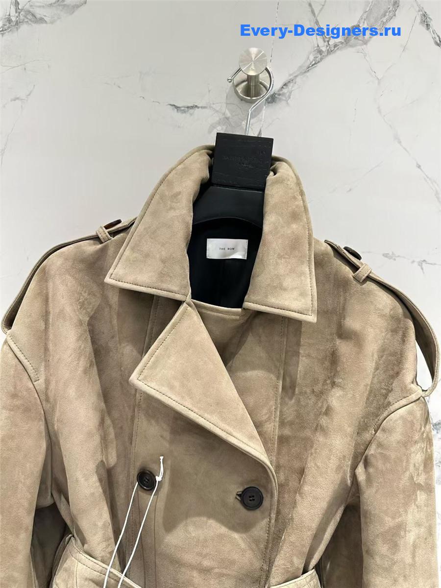 The R0w beige suede trench coat