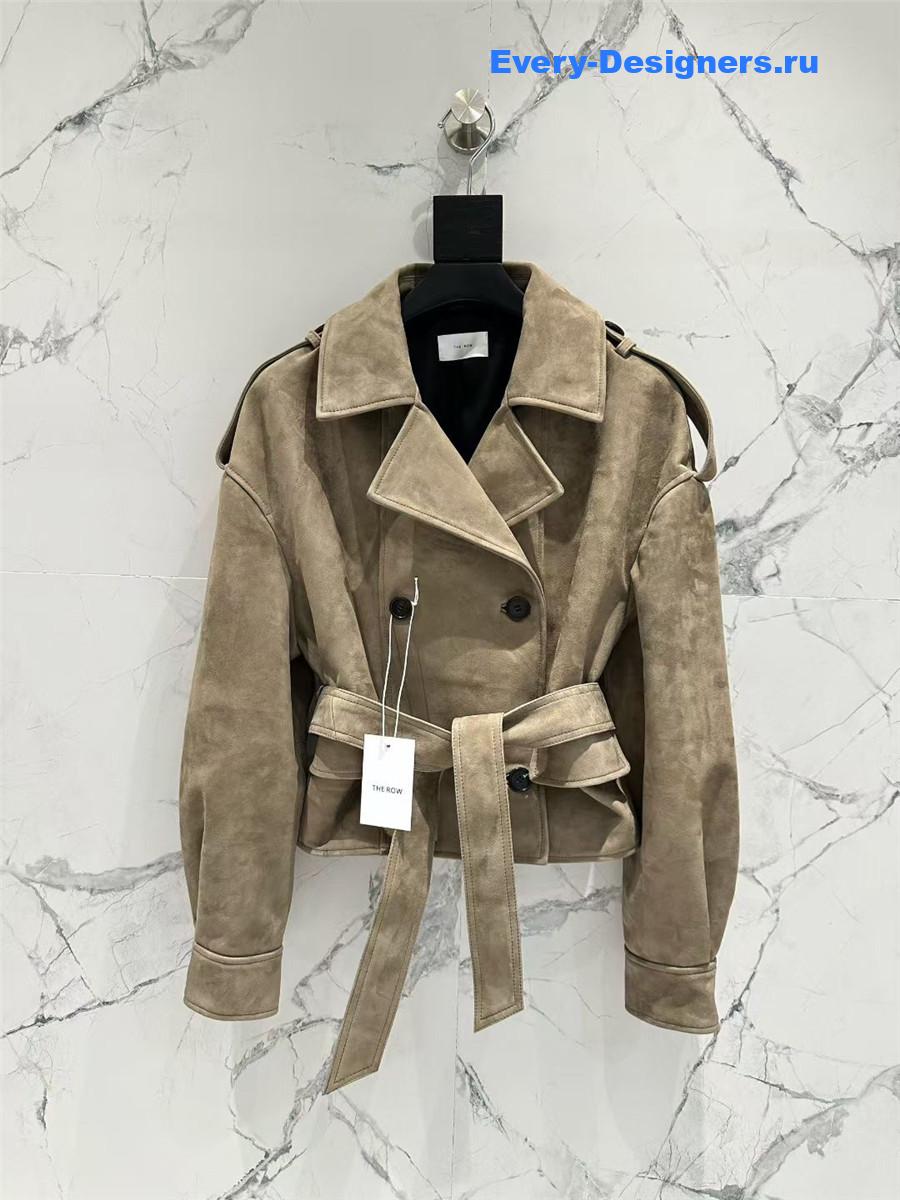 The R0w beige suede trench coat