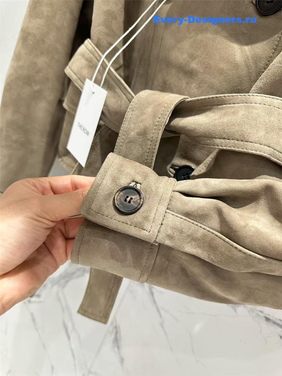The R0w beige suede trench coat