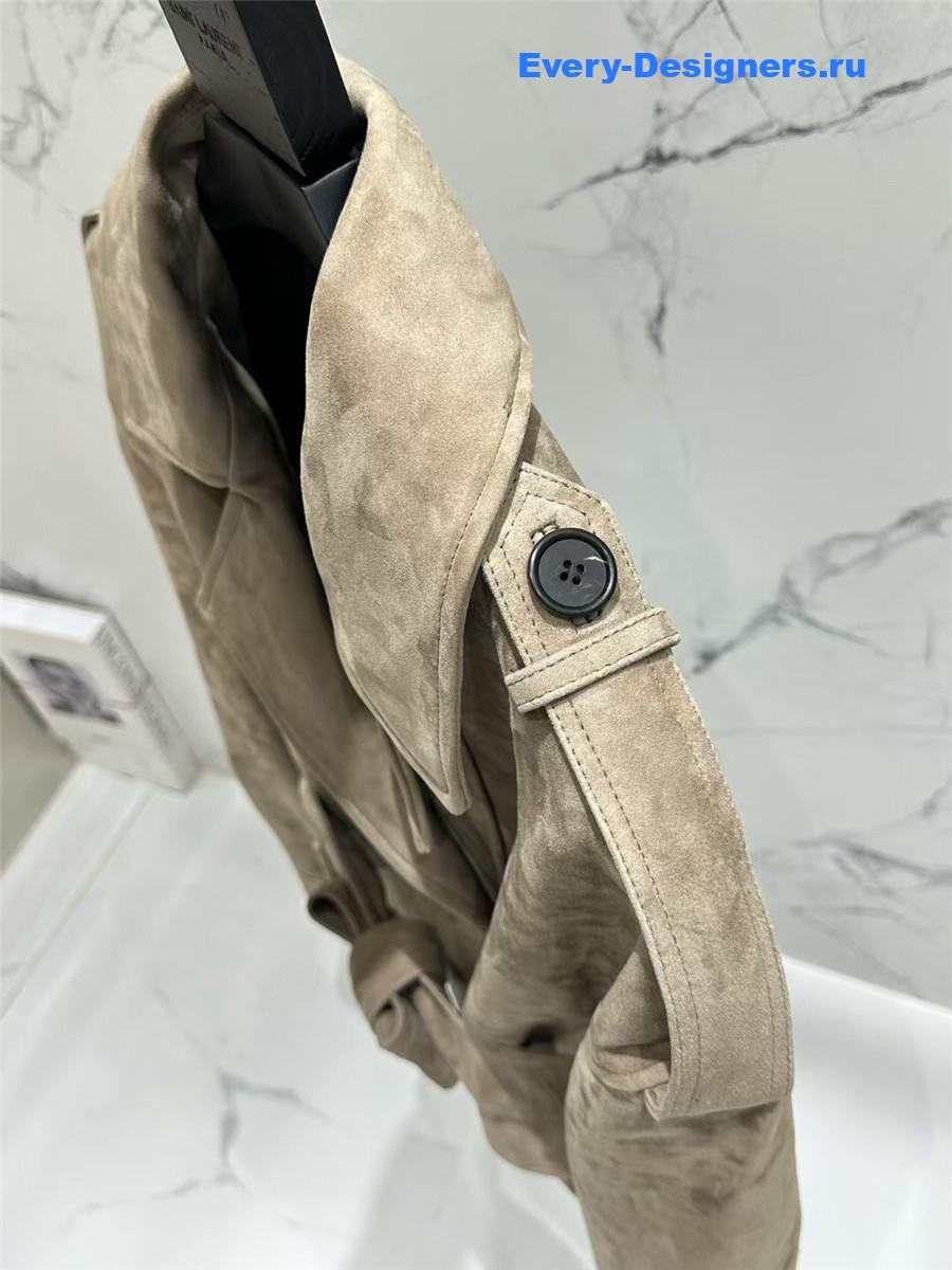 The R0w beige suede trench coat