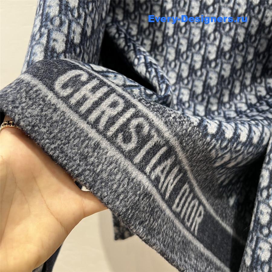 D10r blue double wool hooded coat