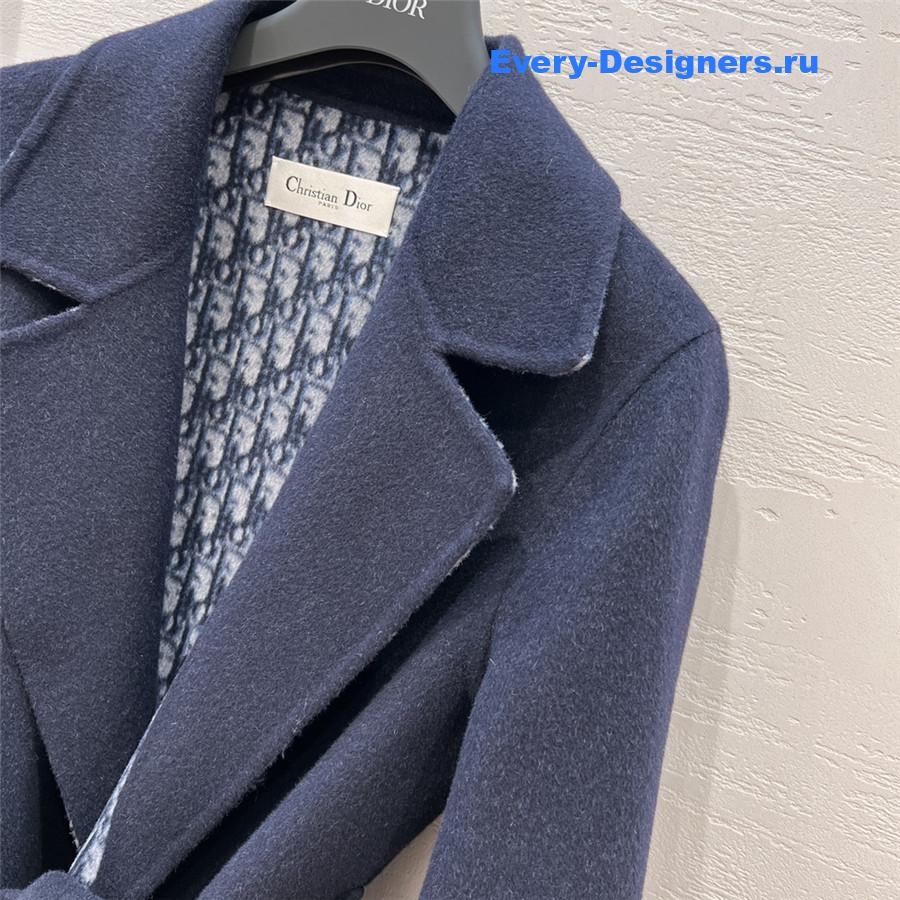 D10r oblique navy blue wool jacket