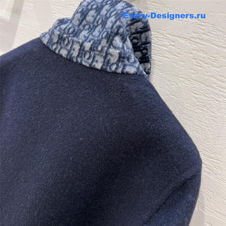 D10r oblique navy blue wool jacket