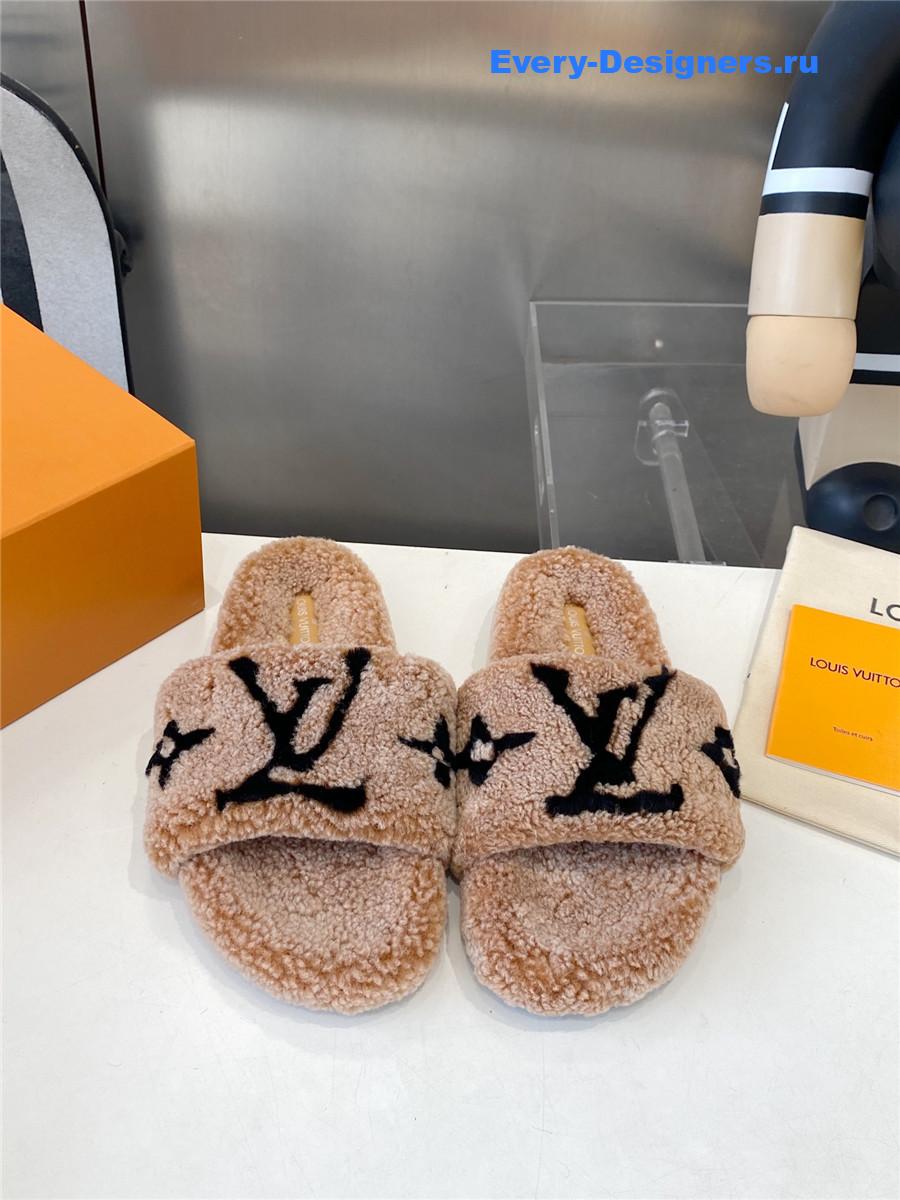 l0vis Vvtt0n brown wool shearling slides