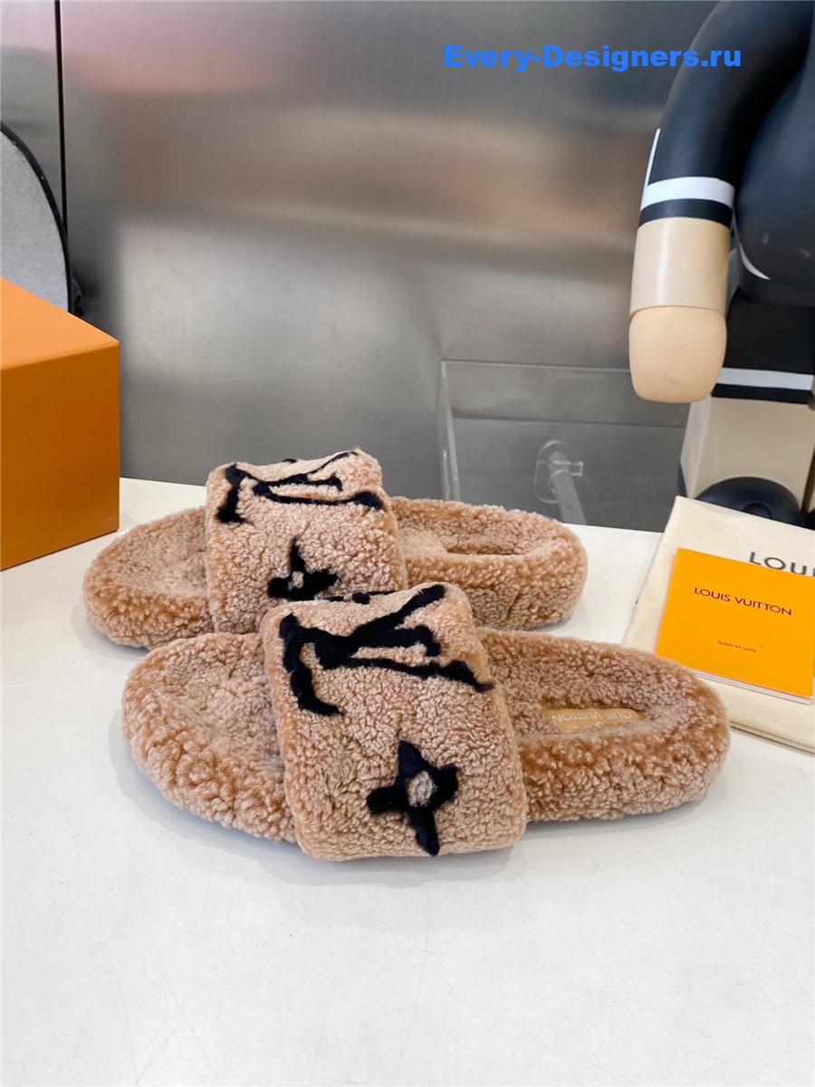 l0vis Vvtt0n brown wool shearling slides