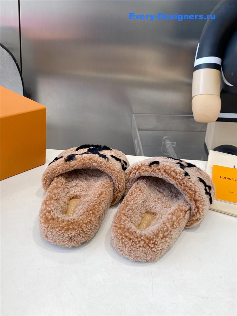 l0vis Vvtt0n brown wool shearling slides