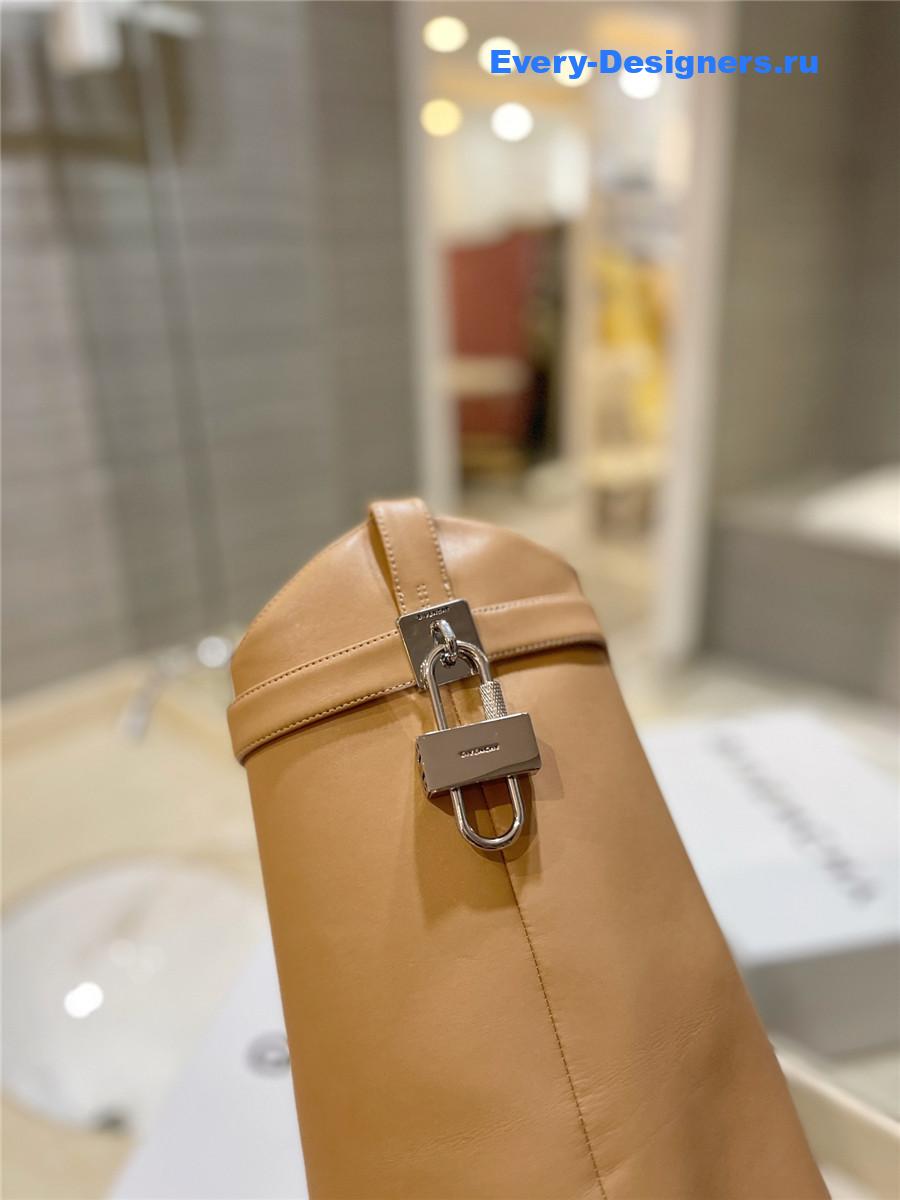 Givenchy 60mm Shark Lock Cowboy Brown Leather Boots