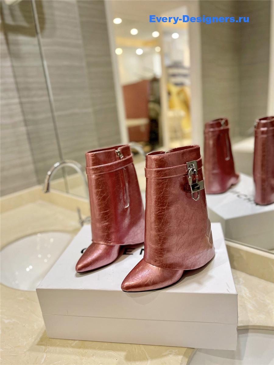 Givenchy Shark Lock Ankle Boots in Laminated Leather