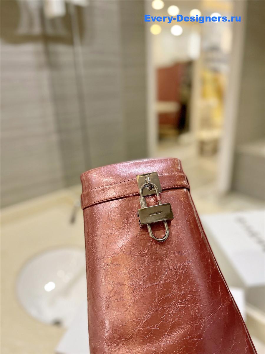 Givenchy Shark Lock Ankle Boots in Laminated Leather