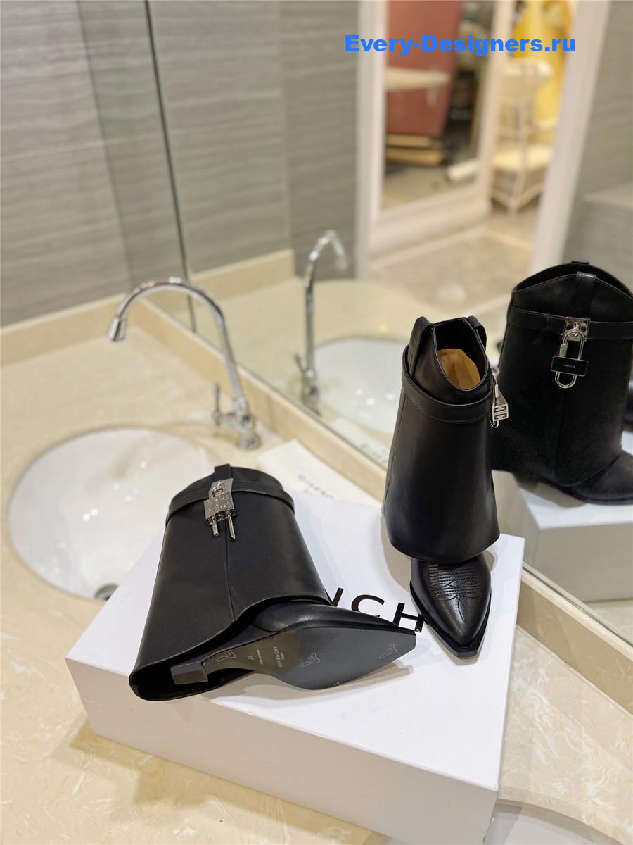 Givenchy Black Shark Lock Ankle Boots