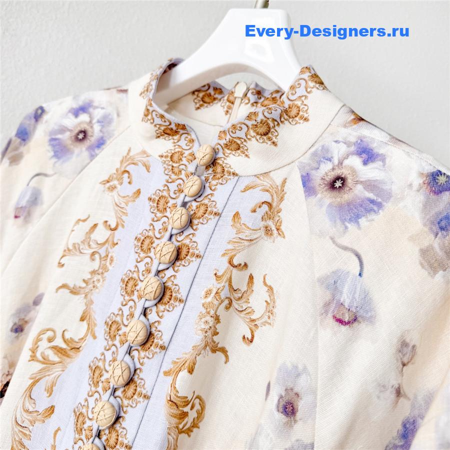 Zimm Hypnotic floral-print puff-sleeve Mini Dress