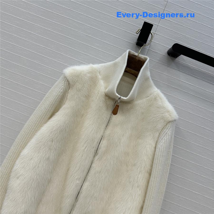 L0r0 P1ana cashmere knit mink fur coat