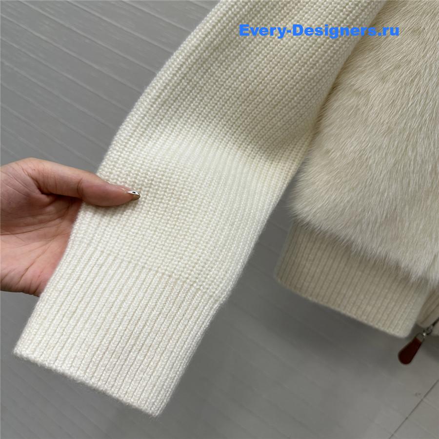 L0r0 P1ana cashmere knit mink fur coat