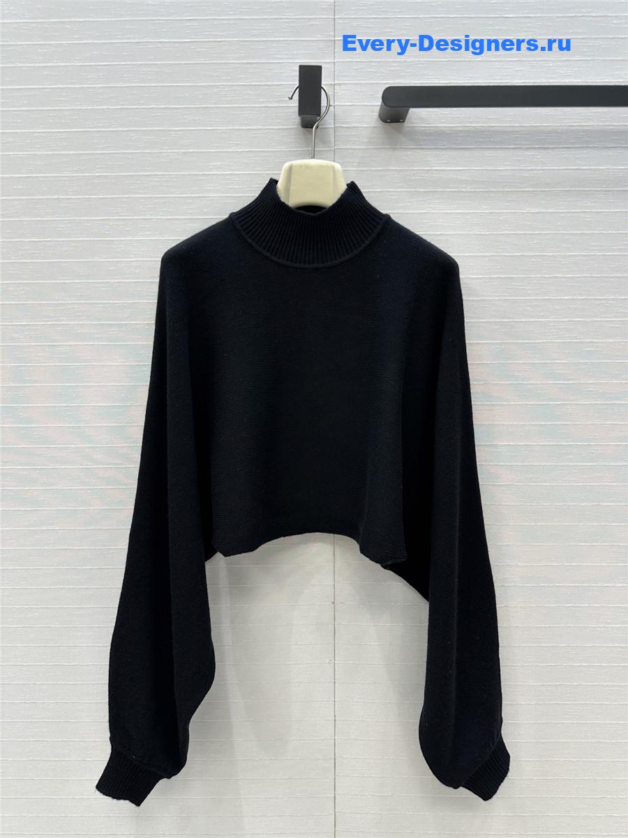 Alaia Black Wool-Cashmere Turtleneck