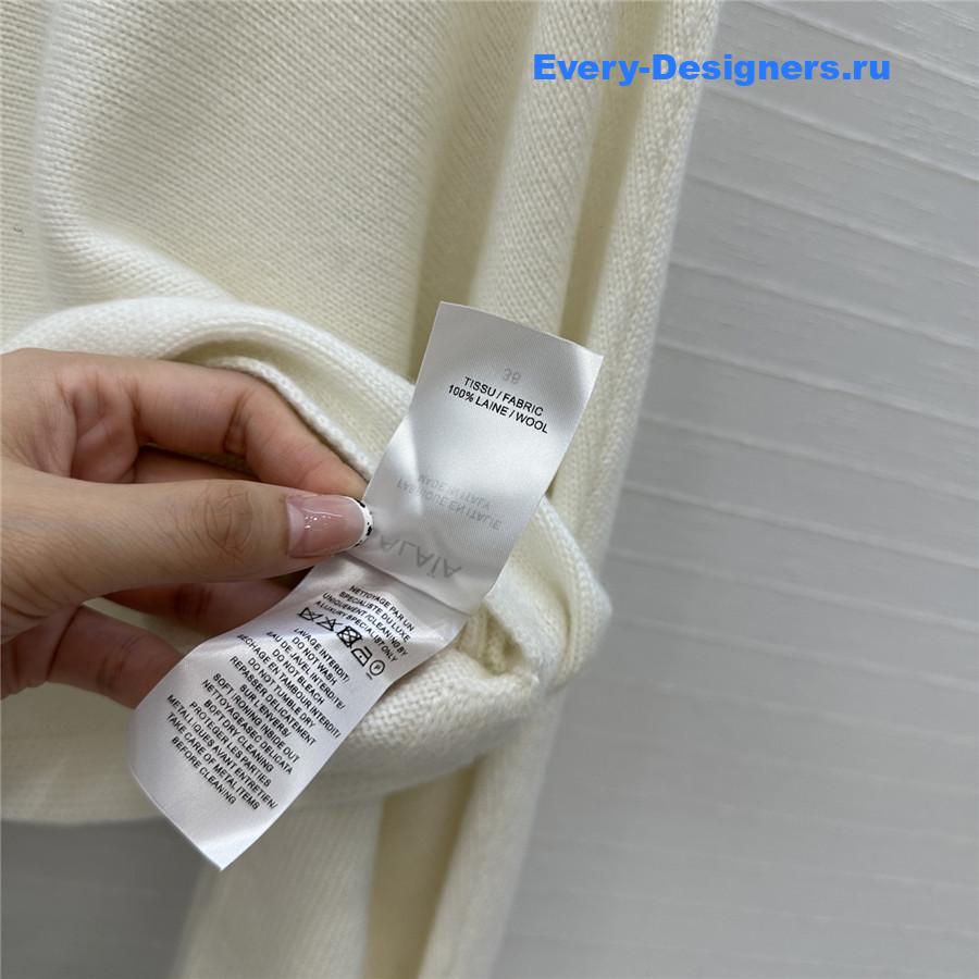 Alaia White Wool-Cashmere Turtleneck