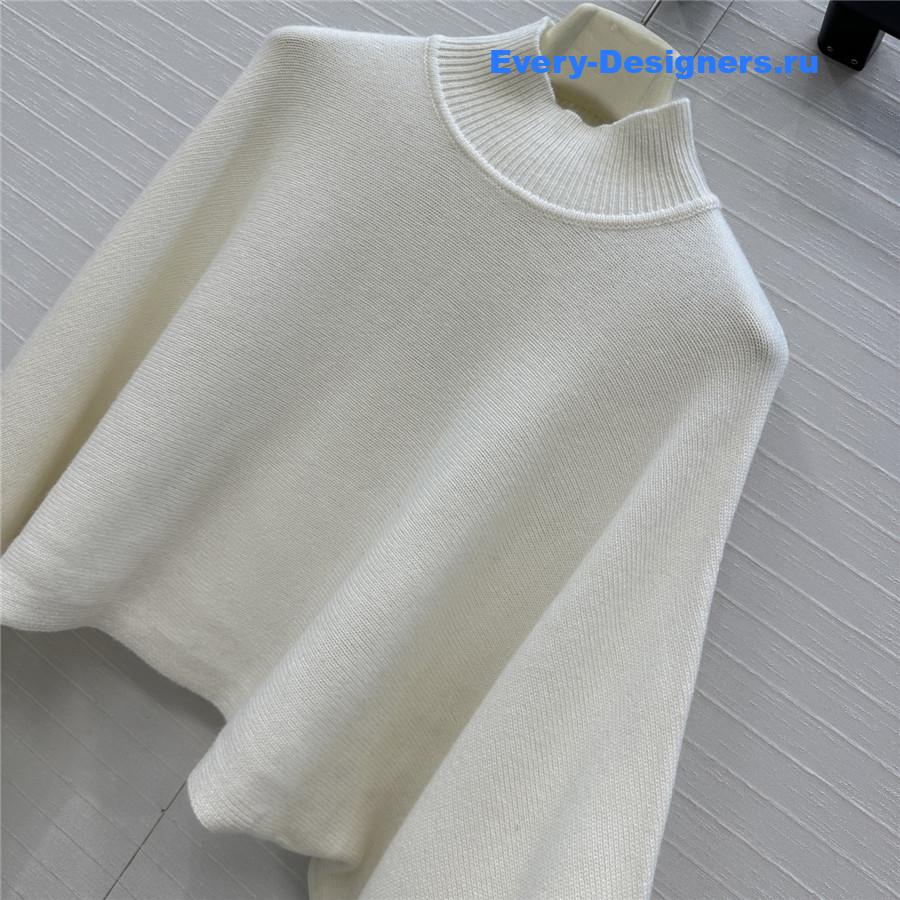 Alaia White Wool-Cashmere Turtleneck
