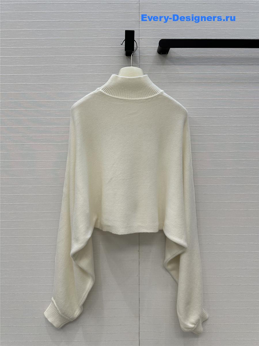 Alaia White Wool-Cashmere Turtleneck