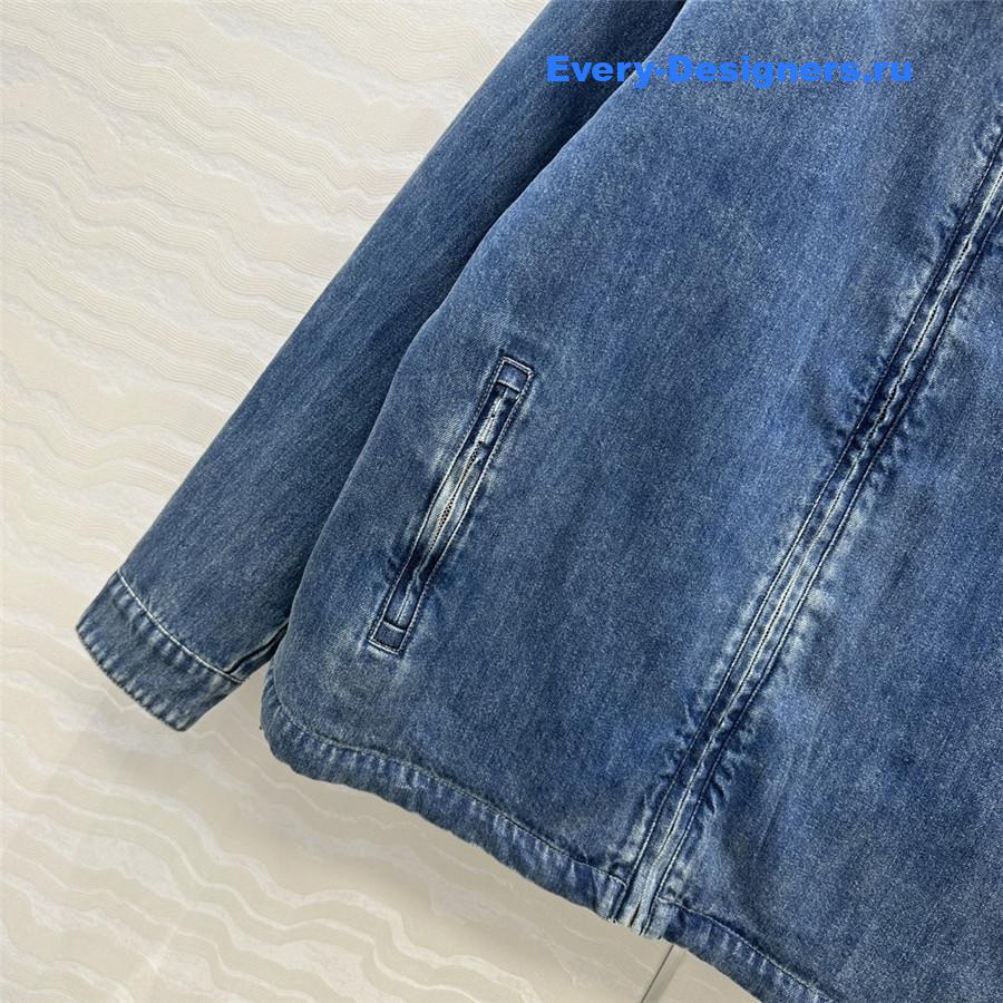 Miu Miu Navy Zip Denim Jacket