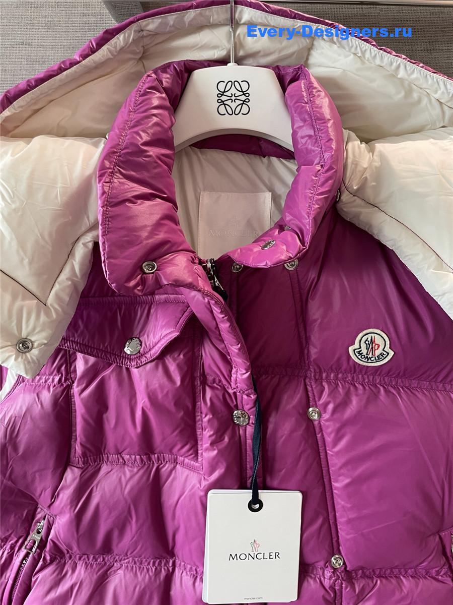 Moncler Pario Dark Pink Hooded Vest