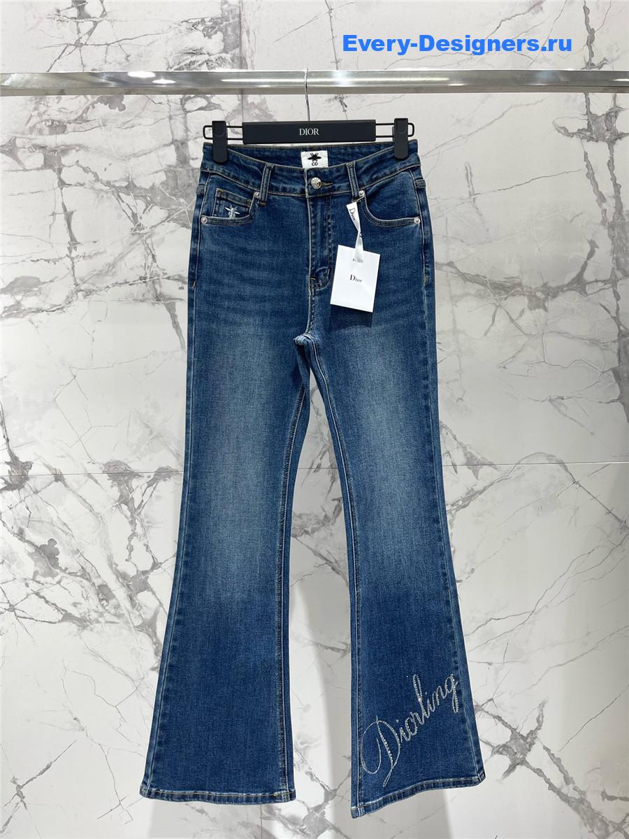 D10r rhinestone flared jeans