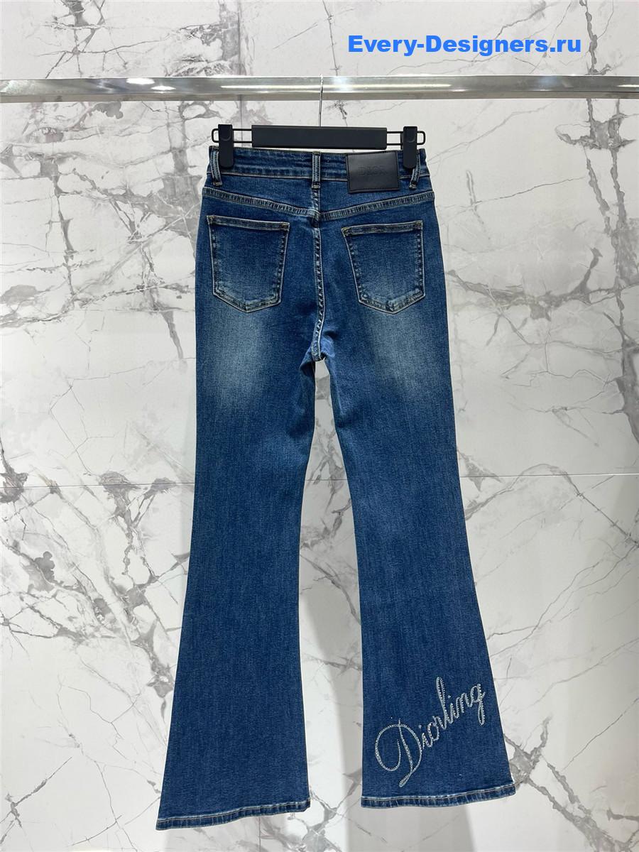 D10r rhinestone flared jeans