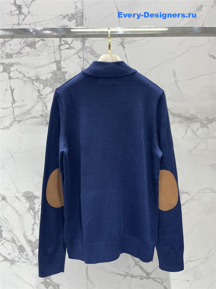 Miu Miu Navy Zip-Up Sweater