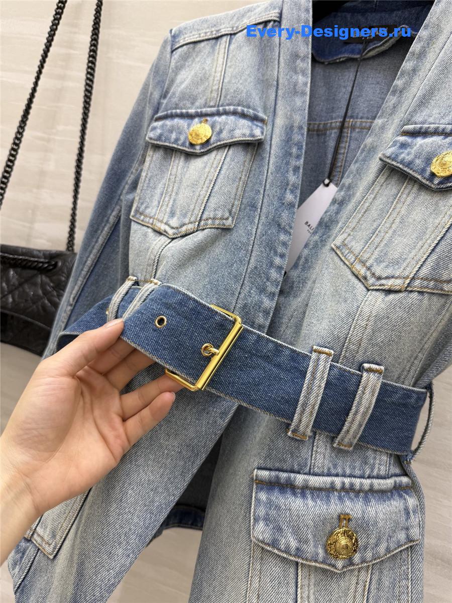 Balmain Belted Denim Jacket