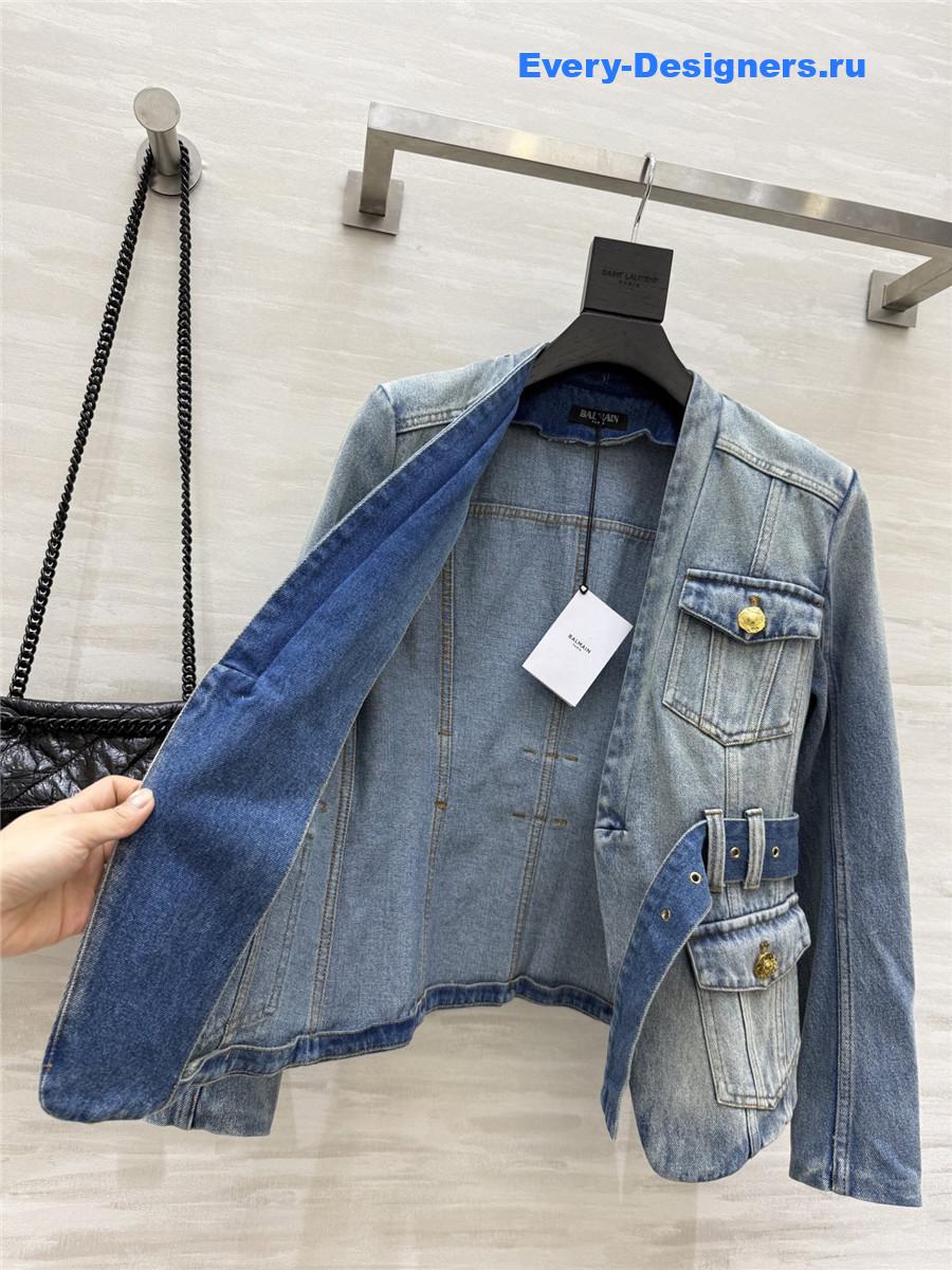 Balmain Belted Denim Jacket
