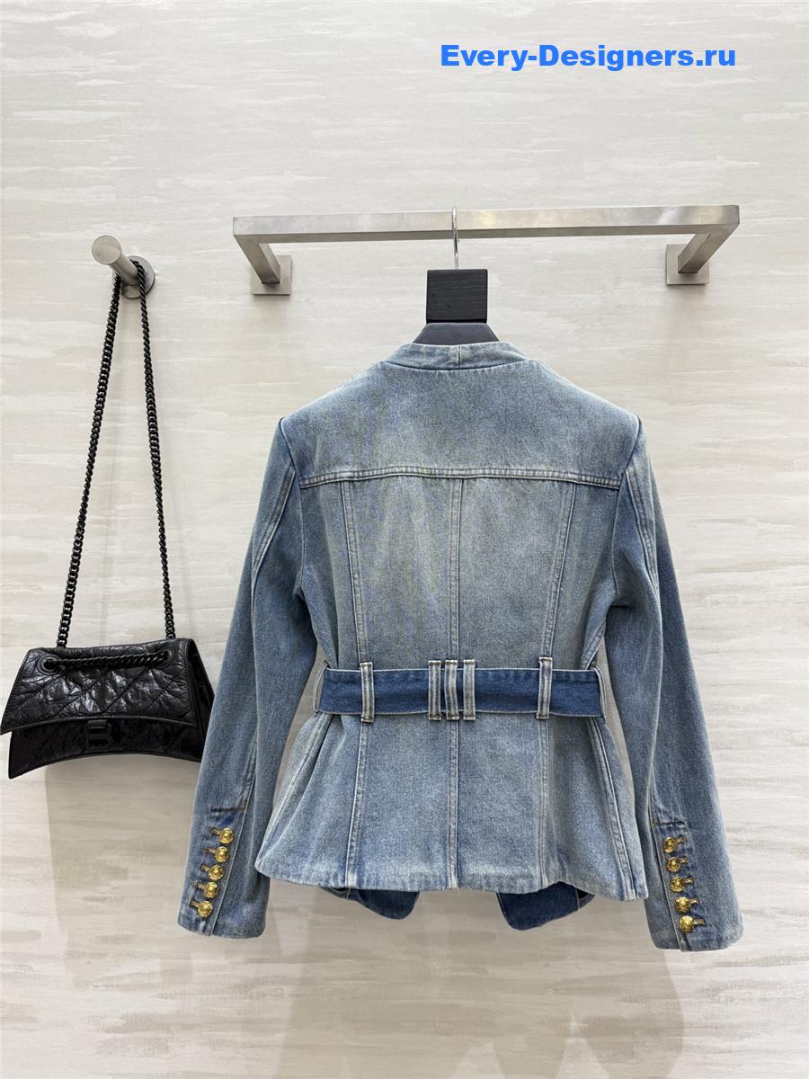 Balmain Belted Denim Jacket