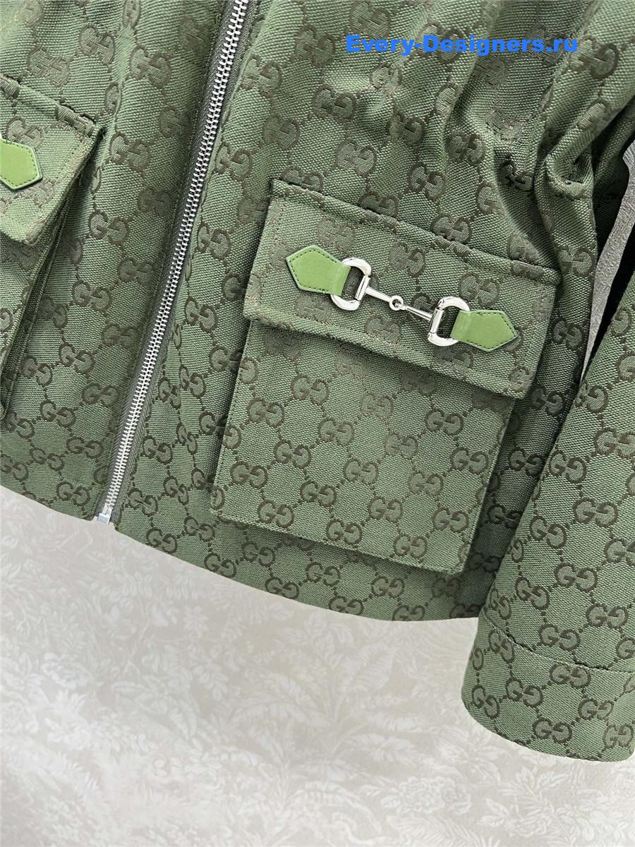 Gvc*1 gg green hooded jacquard jacket