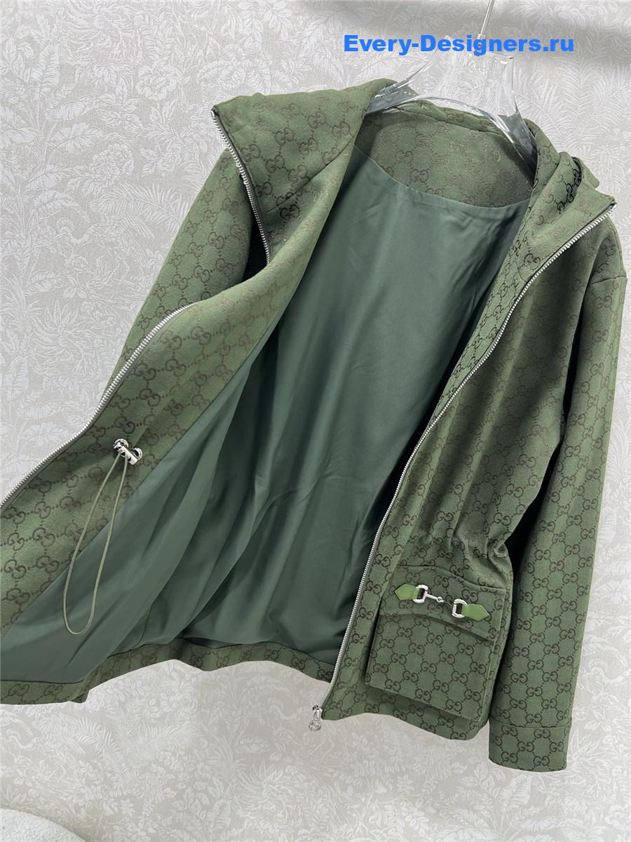 Gvc*1 gg green hooded jacquard jacket