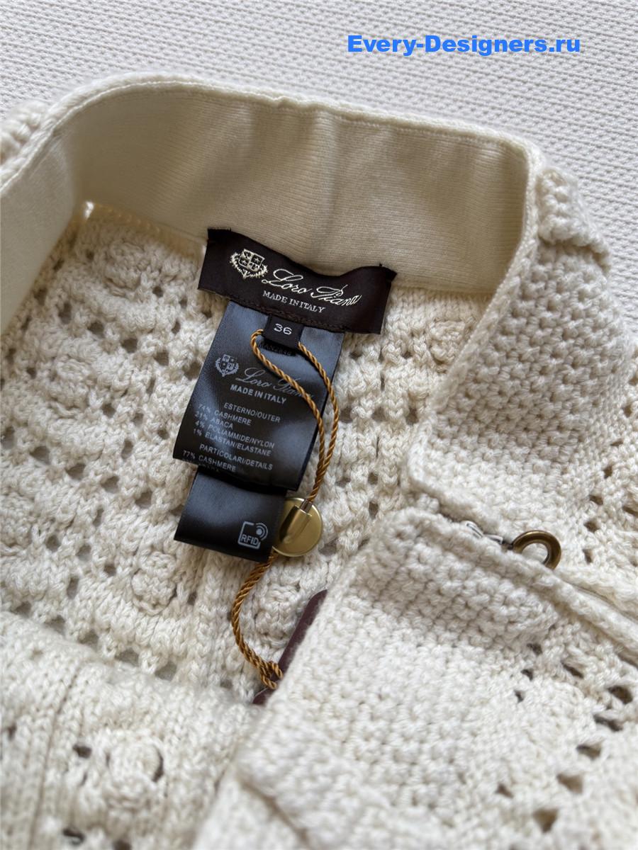 L0r0 P1ana hollow off-white yarn pants