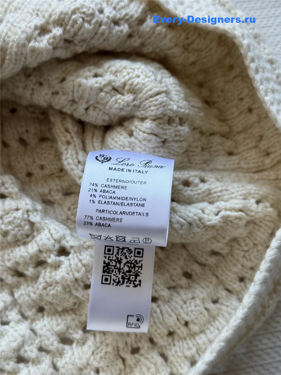 L0r0 P1ana hollow off-white yarn cardigan