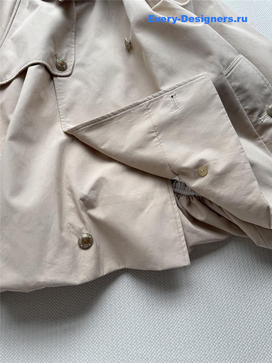 Ch**el cropped jacquard logo trench coat