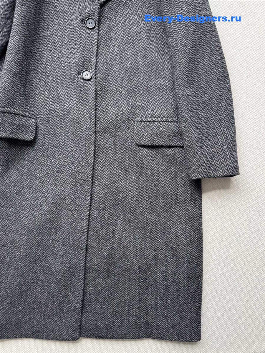 Pra*a single-breasted chevron wool jacket